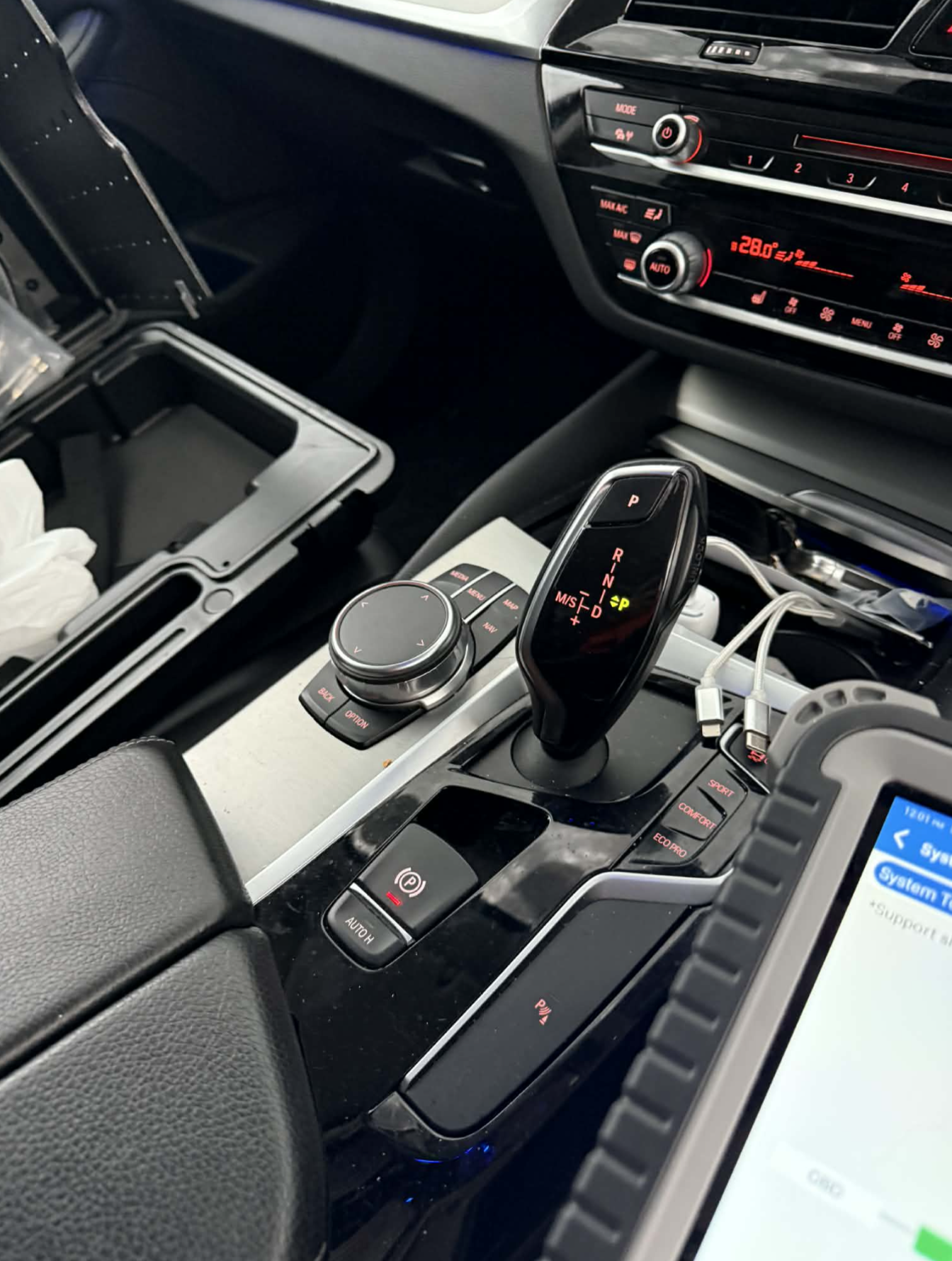 BMW interior diagnostics with connected scan tool